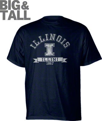 big and tall Illinois Fighting Illini 3x, 4x, 5x, 6x t-shirt