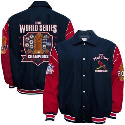 Cardinals World Series Leather and Wool Jacket Sizes 3X, 4X