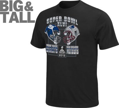 Giants and Patriots 2012 Super Bowl XLVI T-Shirt