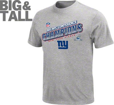 2012 Big and Tall New York Giants NFC Championship T-Shirt