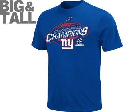 2012 Big and Tall New York Giants nfc conference champions t-shirt