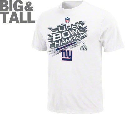 Giants Big and Tall Superbowl T-Shirt